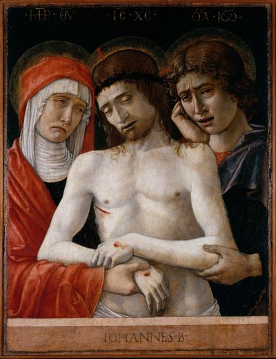 Dead Christ Supported by the Madonna and St John by Giovanni Bellini